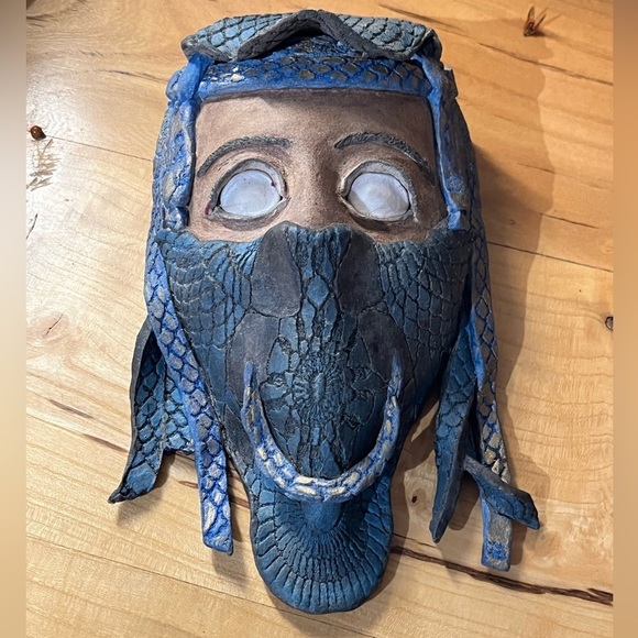 Mortal Kombat Sub-Zero Handmade OOAK Clay Mask Wall Art Artist Signed - 2004 - Picture 1 of 11